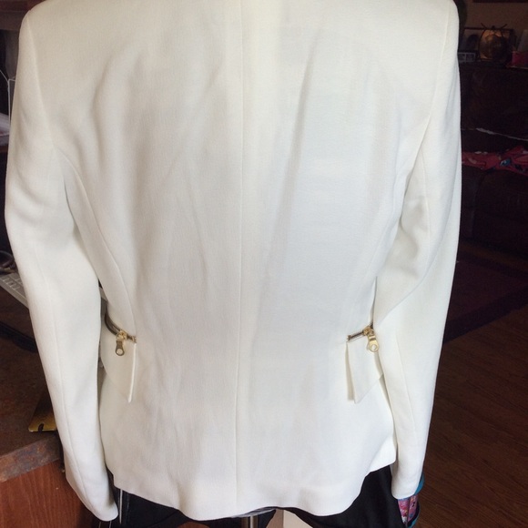 Robert Rodriguez Cream Open Crepe Zip Blazer/Jacket Size 6, NWT - Picture 5 of 12